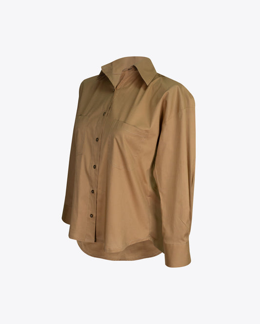 Camisa retro regular camel