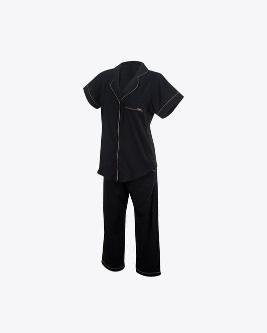 Pijama classic black algodón