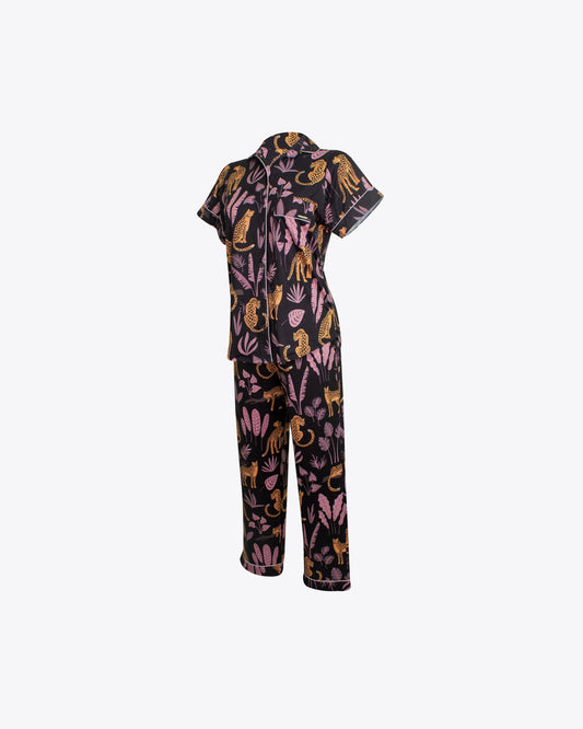 Pijama Camisa + Pantalón Botanical Leopard