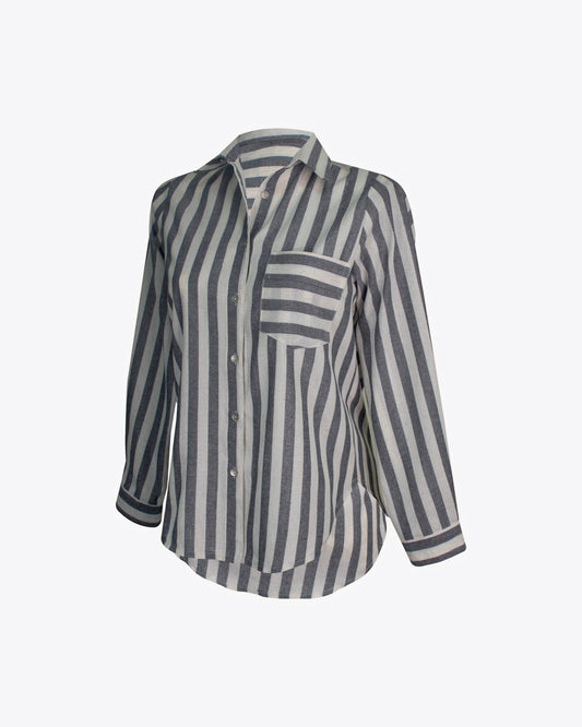 Camisa Classic oversize rayas Gray