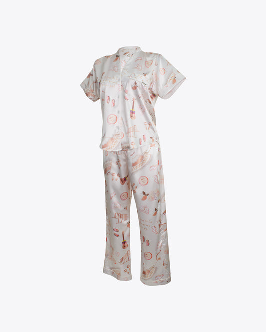 Pijama Camisa Mao + Pantalón Donde Estés Rose Gold