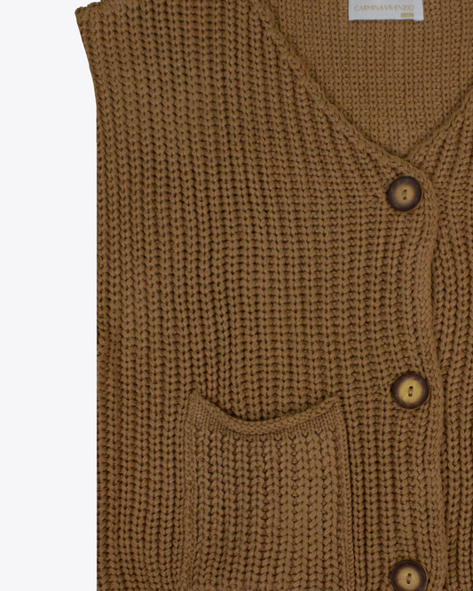 Cardigan Vest Camel