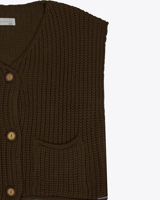 Cardigan vest Brown