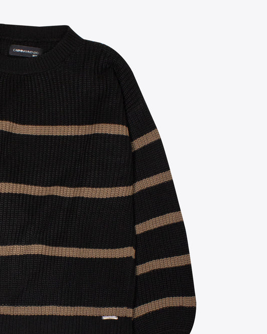 Sweater black rayas Mocca