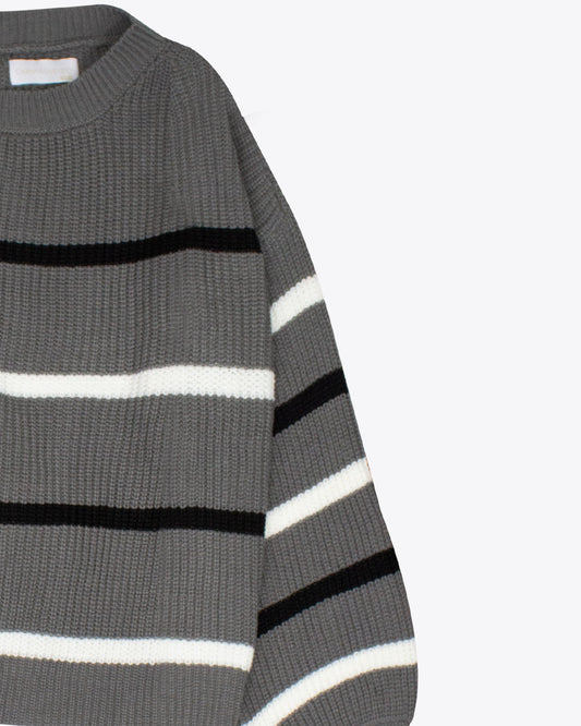 Sweater acero rayas Black and White