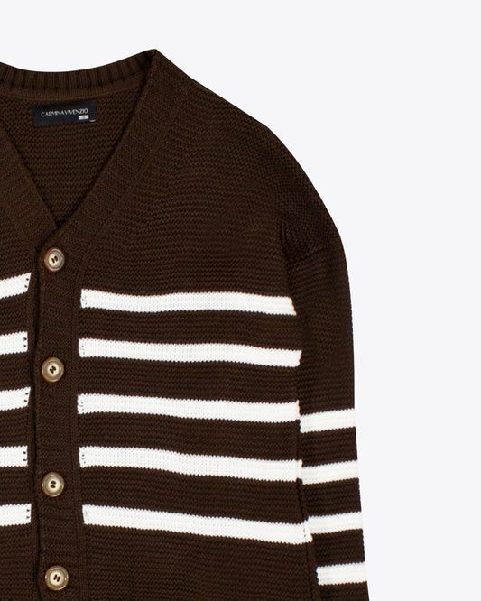 Cardigan Brown rayas White