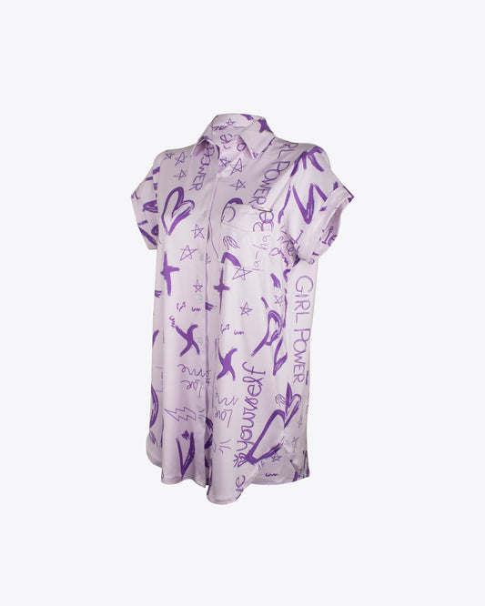 Pijama vestido camisero power Lila