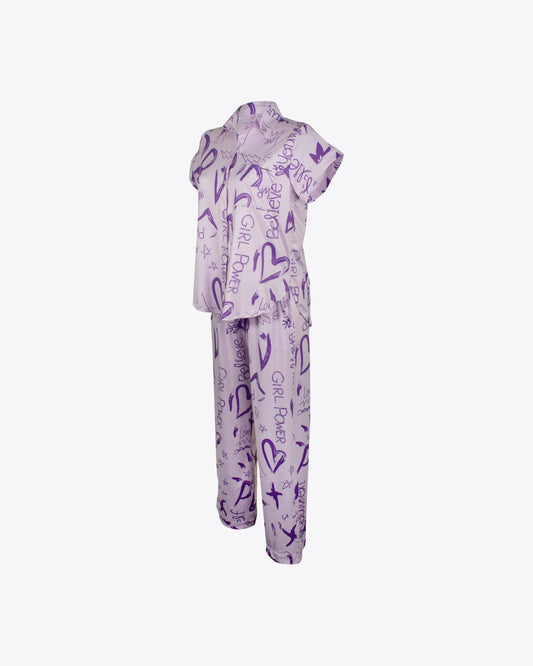 Pijama camiseria M/C power Lila