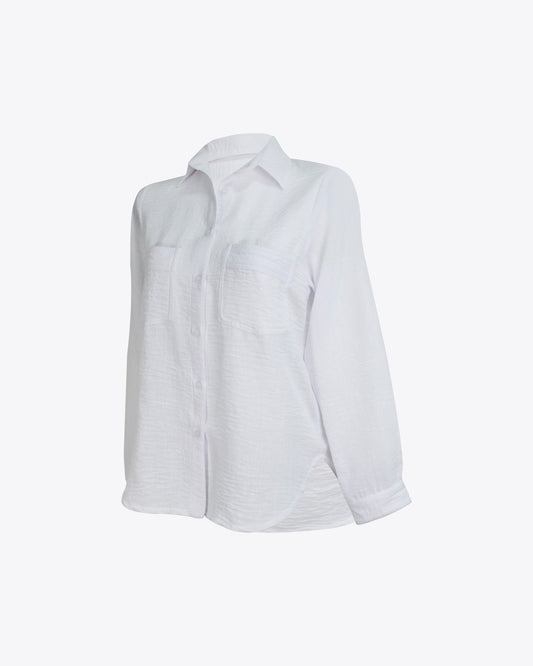 Camisa classic oversize lino White