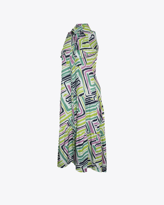 Vestido camisero estampado Trazo