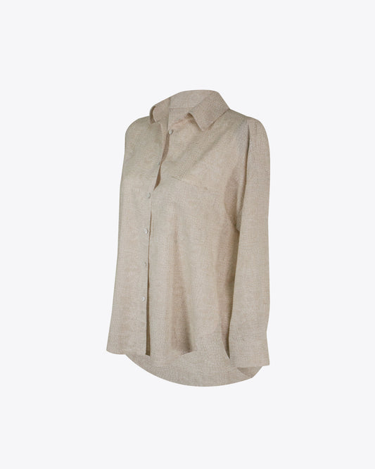 Camisa retro oversize details Nude