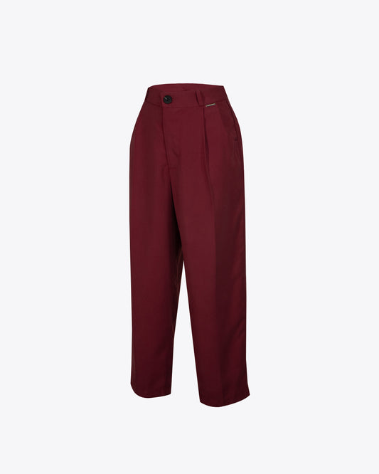 Pantalón casual recto Vino