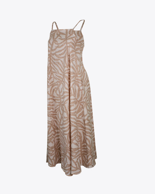 Vestido maxi palm Nude