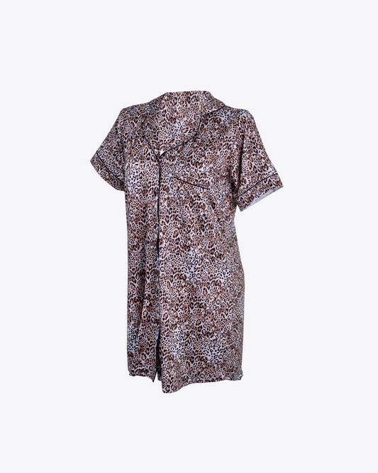 Pijama vestido camisero classic Leopard