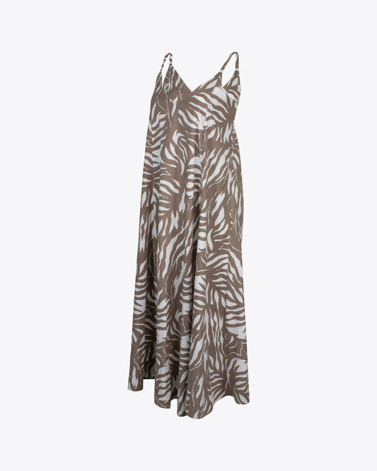 Vestido maxi palm Brown
