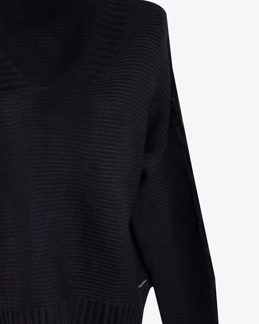 Sweater cuello V Black