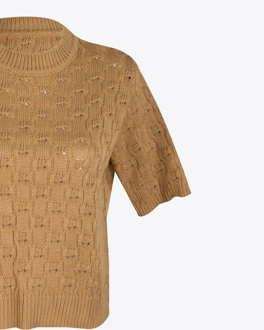 Blusa tejida Camel
