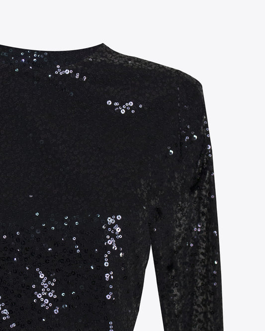 Crop Glitter Black