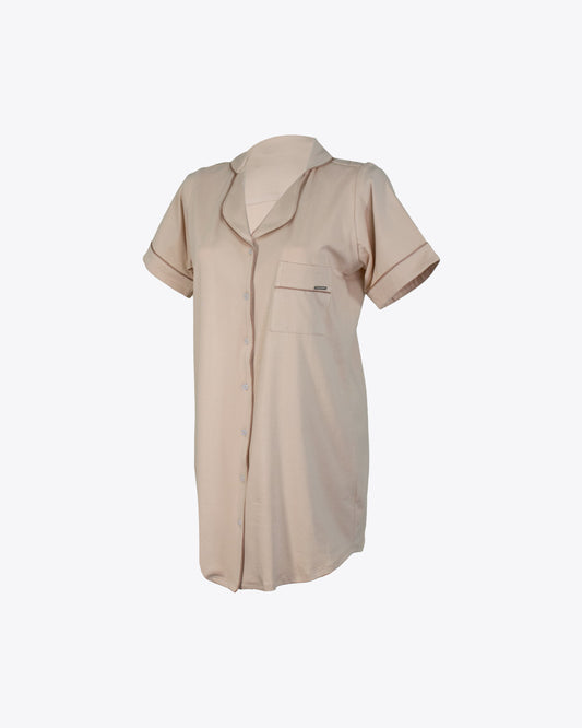 Pijama vestido camisero classic Nude