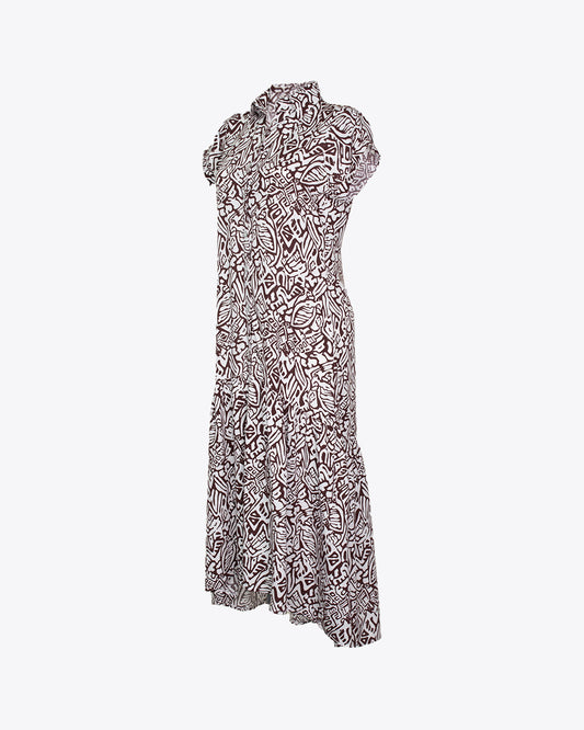 Vestido camisero estampado Vino