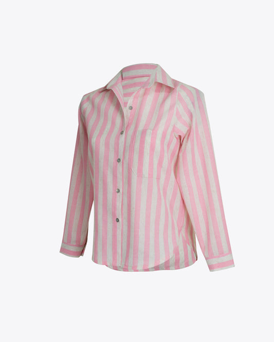Camisa classic Slim rayas rosa