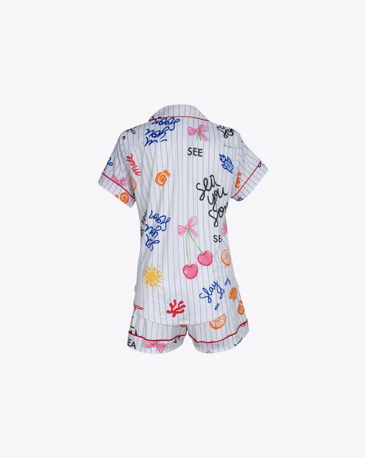 Pijama classic + short tropical algodón