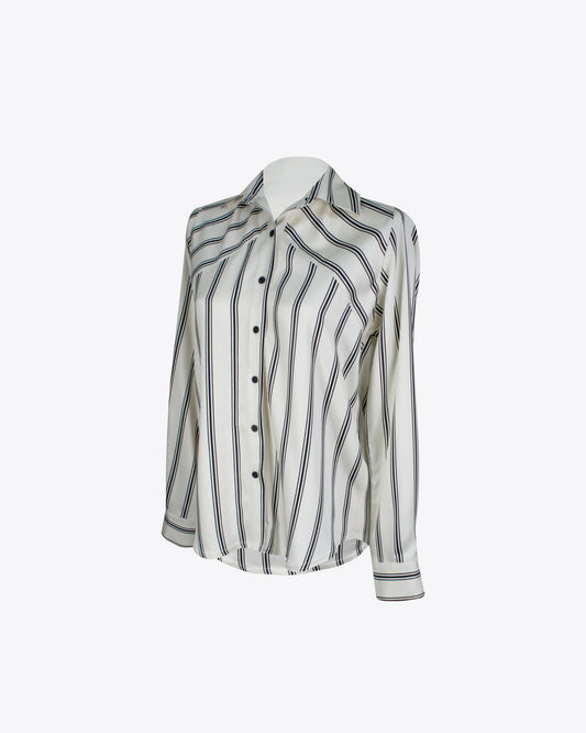 Camisa asimétrica rayas black