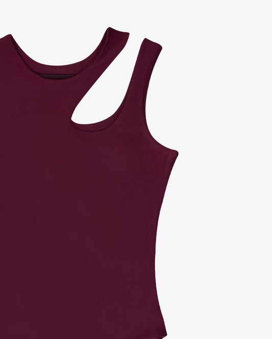 Body asimétrico burgundy
