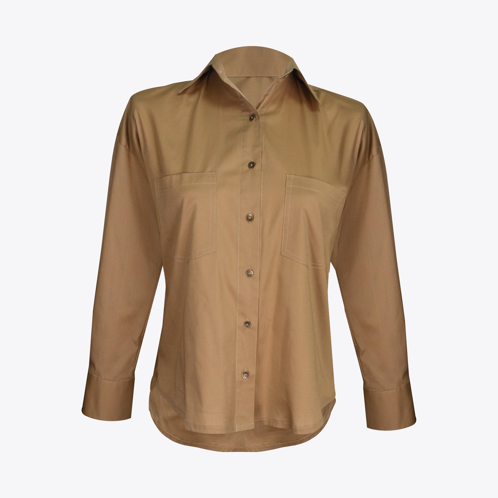 Camisa retro regular camel