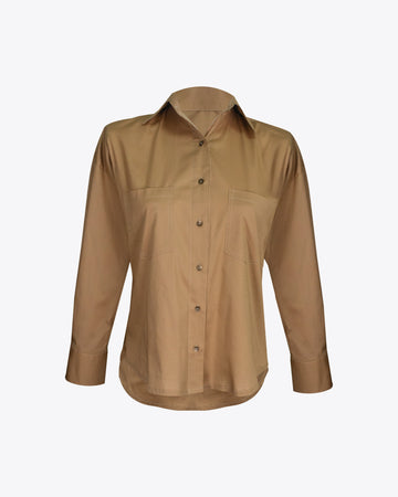 Camisa retro regular camel