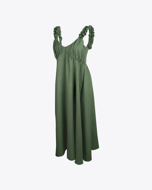 Vestido maxi lino green