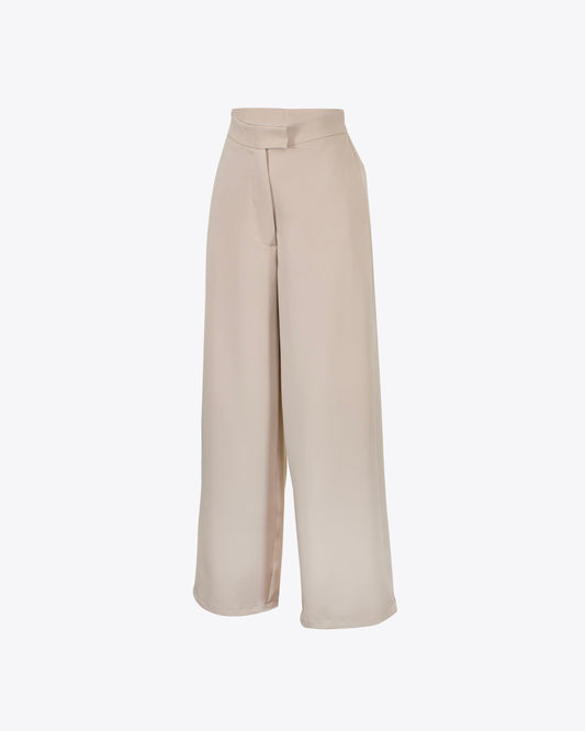 Pantalón casual ancho nude