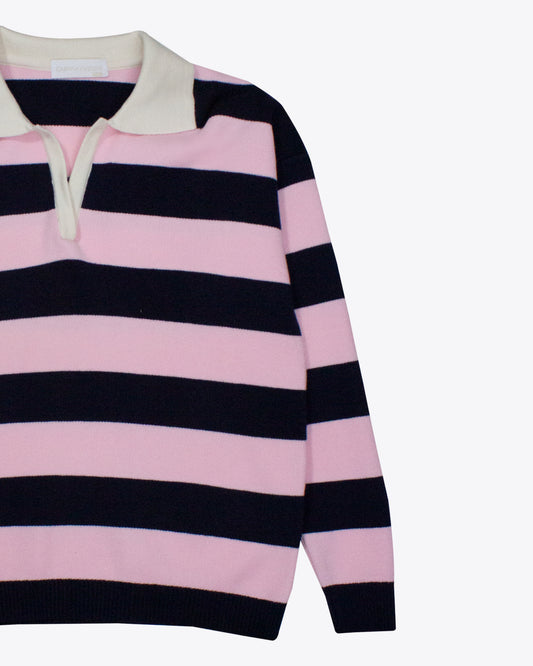 Sweater Allison rayas blue/rose
