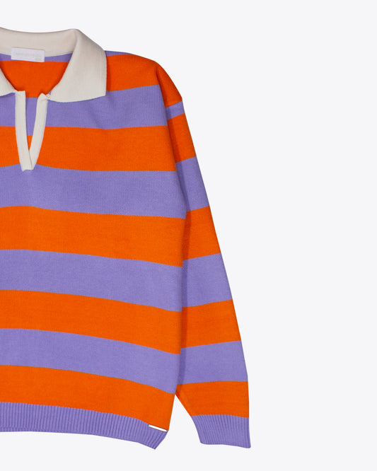 Sweater Allison rayas lilac/orange