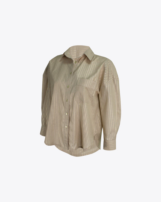 Camisa retro oversize rayas gold