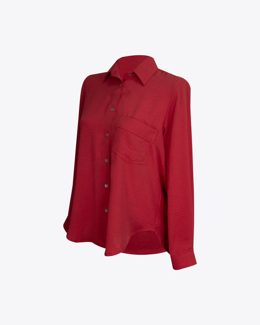 Camisa classic oversize lino red