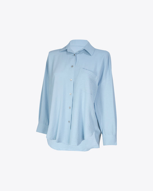 Camisa retro oversize baby Blue