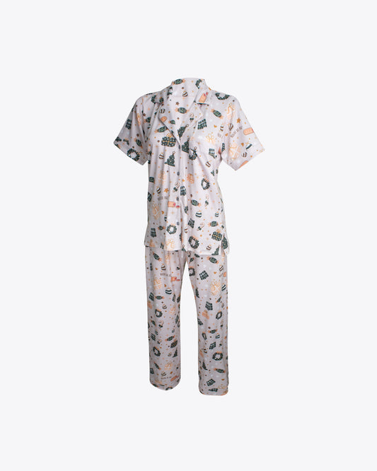 Pijama cuello chaquetero Tradición nude