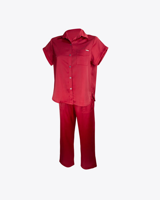 Pijama Camisería M/C Red Wine