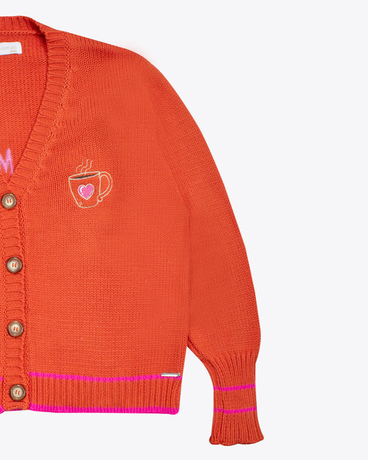 Cardigan coffee break Orange