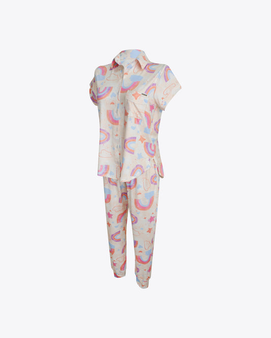 Pijama camisería m/c + Jogger Rainbow