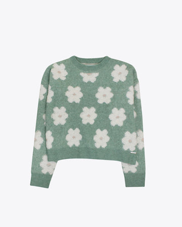 Sweater tejido green Flowers
