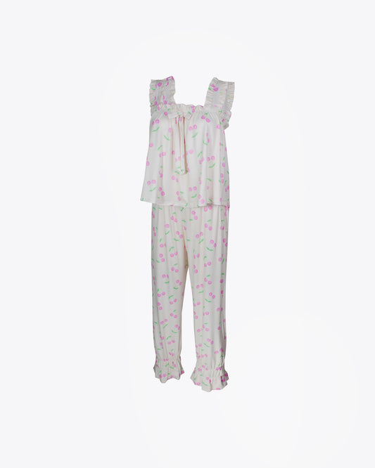 Pijama de vuelos cream cherry