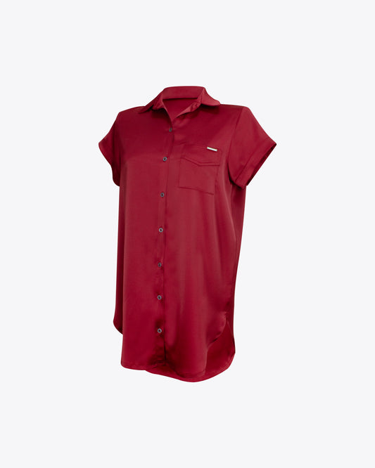 Pijama vestido camisero red wine