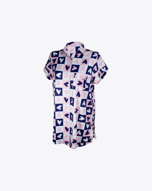 Pijama vestido camisero cuadros hearts