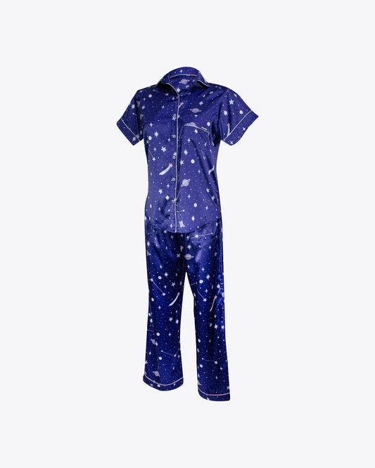 Pijama camisa + pantalón Starry night seda