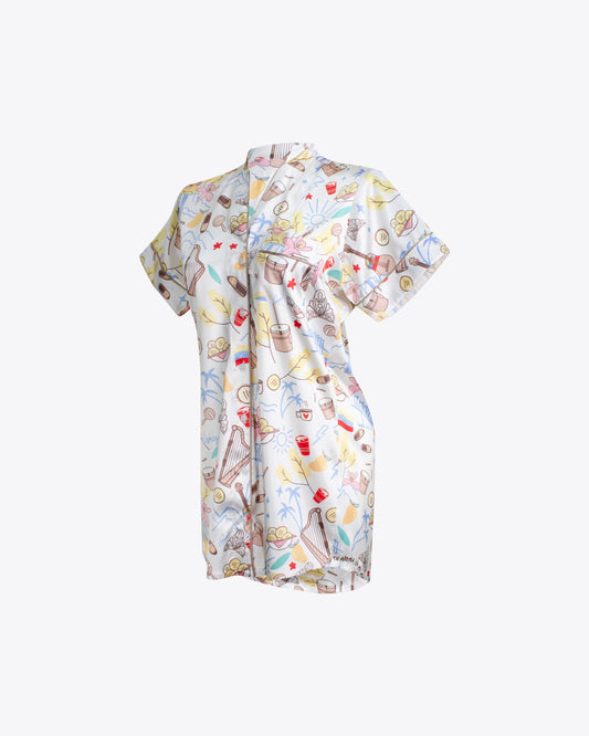 Pijama vestido camisero cuello Mao donde estés