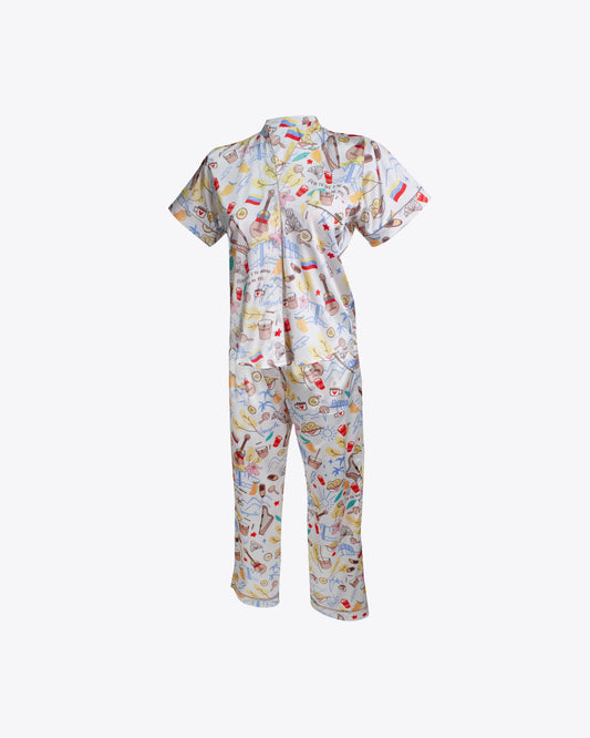 Pijama camisa mao + pantalón donde estés