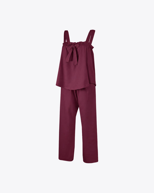 Pijama de vuelos burgundy