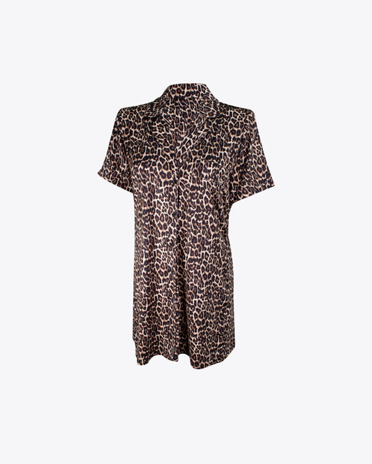 Pijama vestido chaquetero Leopard algodón